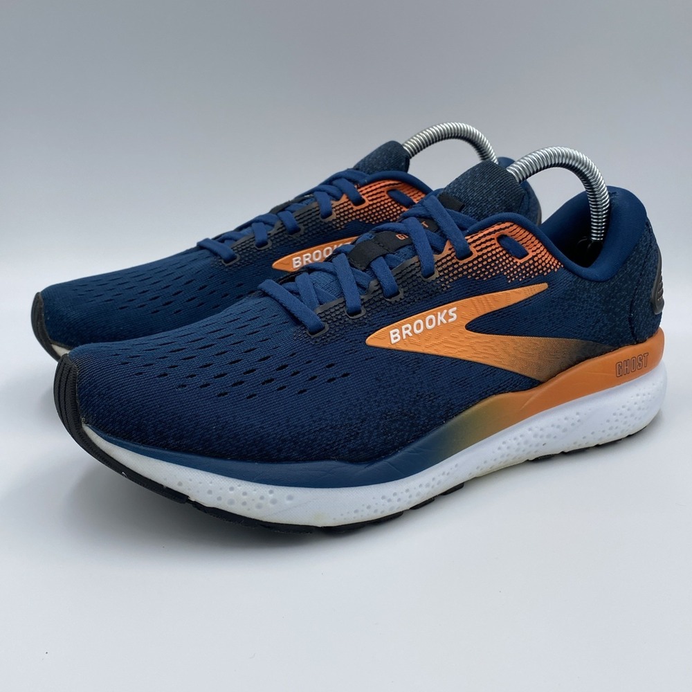 Brooks Ghost 16 Men's 9 Blue Opal Nasturtium Orange Running Shoes 110418-1D-474